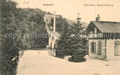 AK / Ansichtskarte Wiesbaden Drahtseilbahn Beausite Neroberg Kat. Wiesbaden