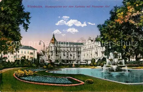 AK / Ansichtskarte Wiesbaden Blumengarten Kurhaus Nassauer Hof Kat. Wiesbaden