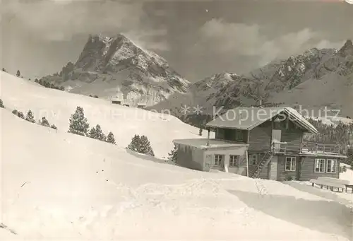 AK / Ansichtskarte Afers Brixen Rifugio Schatzer Huette Gampenwiesen Winterpanorama Alpen
