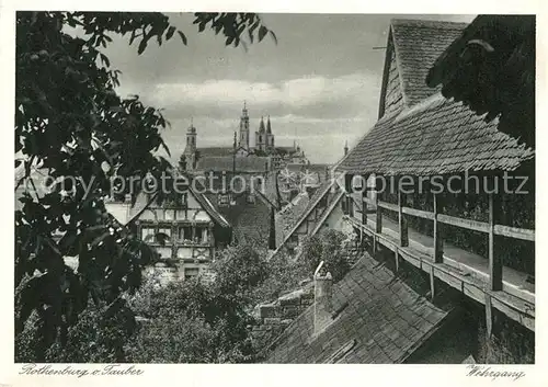 AK / Ansichtskarte Rothenburg Tauber Wehrgang Kupfertiefdruck Kat. Rothenburg ob der Tauber