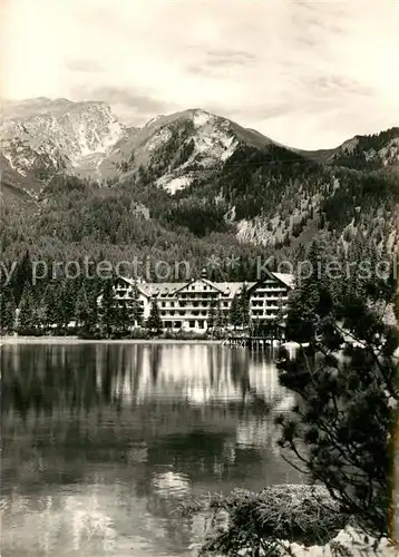 AK / Ansichtskarte Pragser Wildsee Hotel Lago di Braies Dolomiten