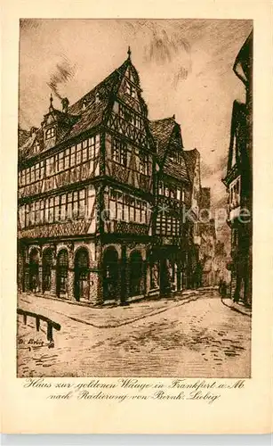 AK / Ansichtskarte Frankfurt Main Haus zur goldenen Waage Radierung Bernhard Liebig Kat. Frankfurt am Main