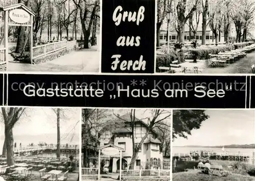 AK / Ansichtskarte Ferch Gaststaette Haus am See Terrasse eebruecke Teilansicht  Kat. Schwielowsee