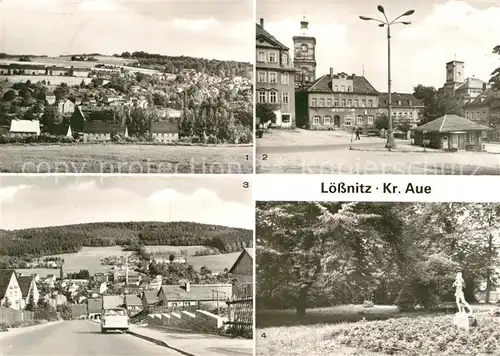 AK / Ansichtskarte Loessnitz Erzgebirge Teilansicht Karl Marx Platz Park der Deutsch Sowjetischen Freundschaft  Kat. Loessnitz