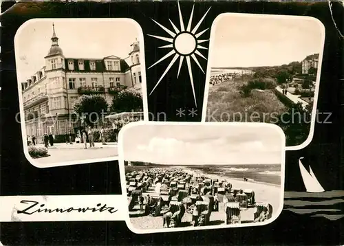 AK / Ansichtskarte Zinnowitz Ostseebad Hotel Strandpartien