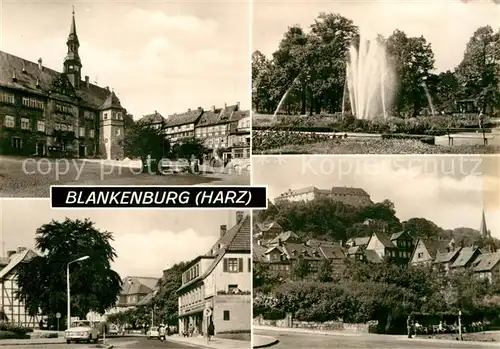 AK / Ansichtskarte Blankenburg Harz Markt mit Rathaus Mauerstrasse Thiepark Schlossblick Kat. Blankenburg