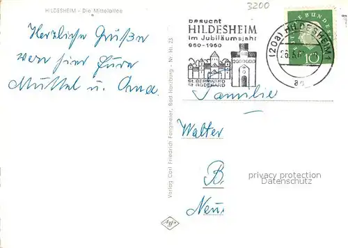 AK / Ansichtskarte Hildesheim Die Mittelallee Kat. Hildesheim