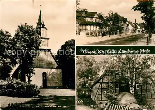 AK / Ansichtskarte Bergen Celle St Lambertus Kirche Strassenpartie Museum Kat. Bergen