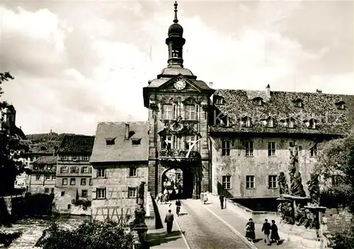 AK / Ansichtskarte Bamberg Altes Rathaus mit Oberer Bruecke Kat. Bamberg