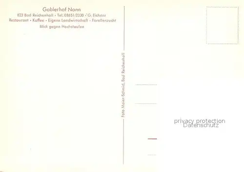 AK / Ansichtskarte Bad Reichenhall Gablerhof Nonn Kat. Bad Reichenhall