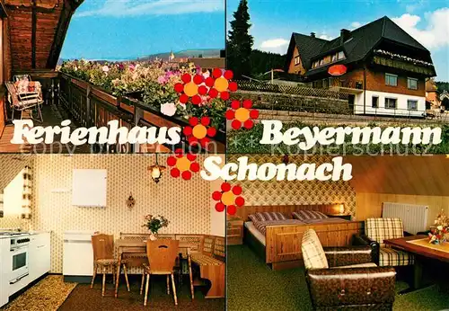 AK / Ansichtskarte Schonach Schwarzwald Ferienhaus Beyermann Kueche Gaestezimmer Teilansicht Terrasse  Kat. Schonach im Schwarzwald