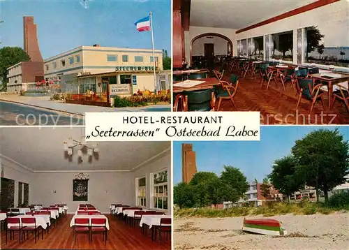 AK / Ansichtskarte Laboe Hotel Restaurant Seeterrassen  Speisesaal Strand  Kat. Laboe