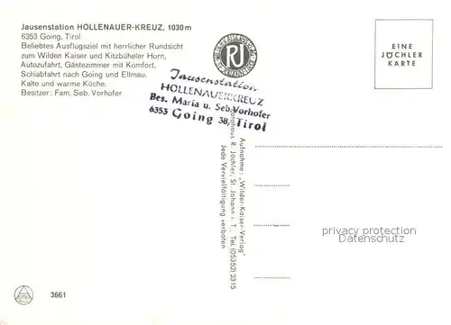AK / Ansichtskarte Going Wilden Kaiser Tirol Jausenstation Hollenauer Kreuz Kat. Going am Wilden Kaiser