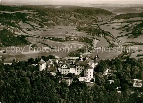 AK / Ansichtskarte Langenburg Wuerttemberg Schloss Langenburg im Hohenloher Land Fliegeraufnahme Kat. Langenburg