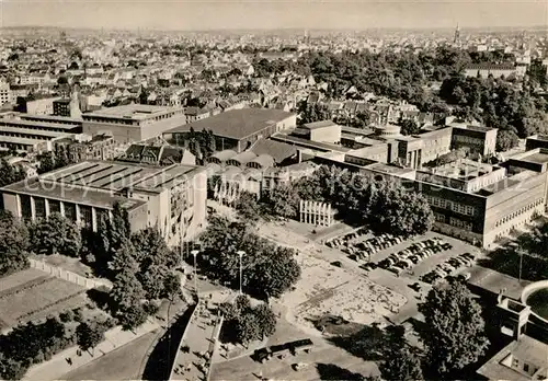 AK / Ansichtskarte Duesseldorf Blick auf die Ausstellungshallen Fliegeraufnahme Kat. Duesseldorf