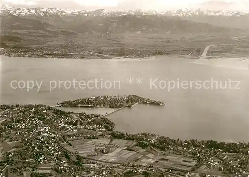 AK / Ansichtskarte Lindau Bodensee Rheinmuendung Alpenkette Fliegeraufnahme Kat. Lindau (Bodensee)