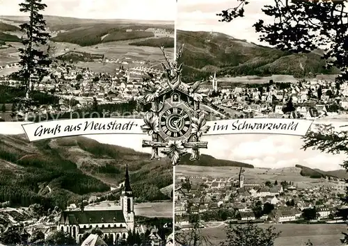 AK / Ansichtskarte Neustadt Schwarzwald Panorama Hoehenluftkurort Kirche Kuckucksuhr