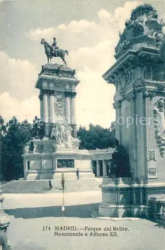 AK / Ansichtskarte Madrid Spain Parque del Retiro Monumento a Alfonso XII Kat. Madrid