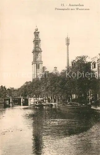 AK / Ansichtskarte Amsterdam Niederlande Prinsengracht met Westertoren Kat. Amsterdam