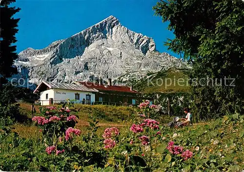 AK / Ansichtskarte Kreuzeck Kreuzalm mit Alpspitze  Kat. Garmisch Partenkirchen