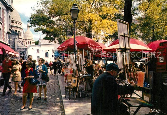 Ak Ansichtskarte Paris Montmartre Place Du Tertre Kat Paris Nr Kc Oldthing Ansichtskarten Paris