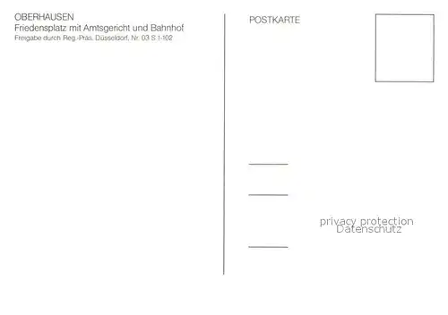 AK / Ansichtskarte Oberhausen Fliegeraufnahme Friedensplatz Amtsgericht Bahnhof Kat. Oberhausen