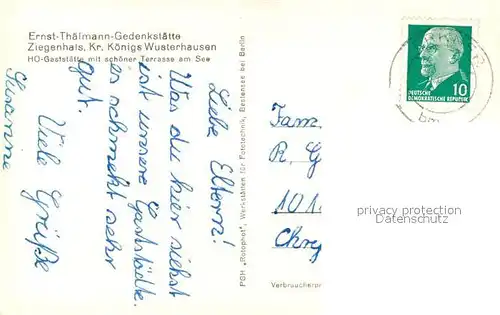 AK / Ansichtskarte Ziegenhals Berlin Ernst Thaelmann Gedenkstaette 