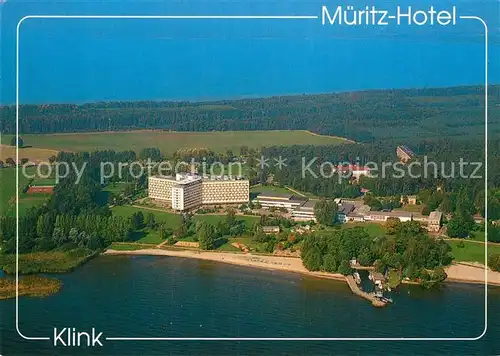 AK / Ansichtskarte Klink Waren Fliegeraufnahme Mueritz Hotel Kat. Klink Waren