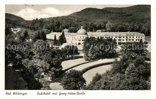 AK / Ansichtskarte Bad Wildungen Badehotel mit Georg Viktor Quelle Kat. Bad Wildungen