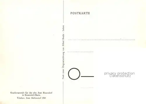 AK / Ansichtskarte Bissendorf Hannover Krankenanstalt fuer das Alte Amt Bissendorf Zeichnung Kat. Wedemark