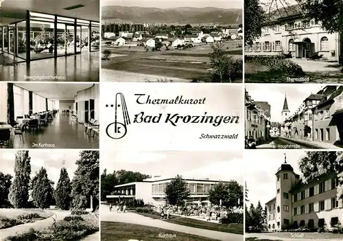 AK / Ansichtskarte Bad Krozingen Bewegungsbad Panorama Thermalbad Kurhaus Hauptstrasse Kurpak Schloss Kat. Bad Krozingen