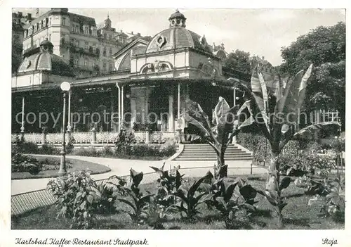 AK / Ansichtskarte Karlsbad Eger Kaffee Restaurant Stadtpark