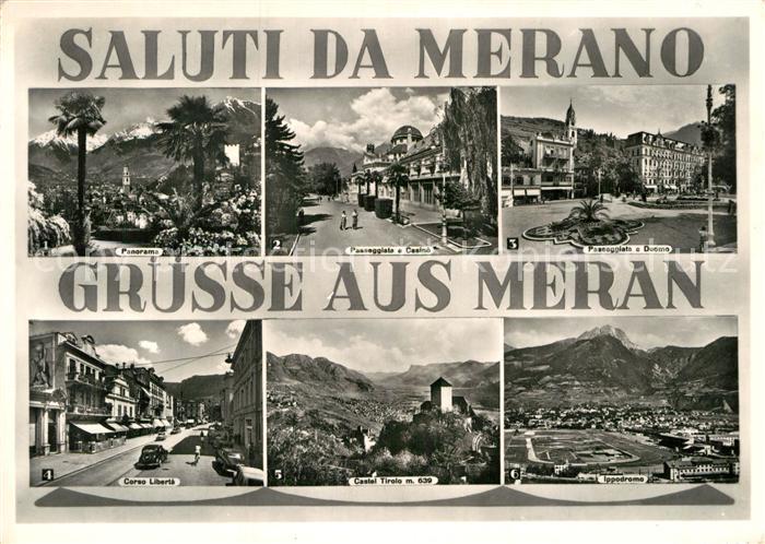 AK / Ansichtskarte Meran Merano Panorama Promenade Kurhaus Pfarrturm