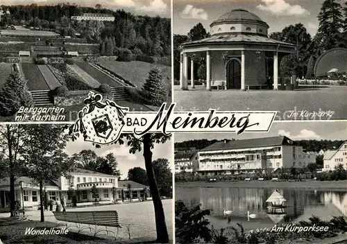 AK / Ansichtskarte Bad Meinberg Berggarten mit Kurheim Kurpark Wandelhalle Kurparksee Kat. Horn Bad Meinberg