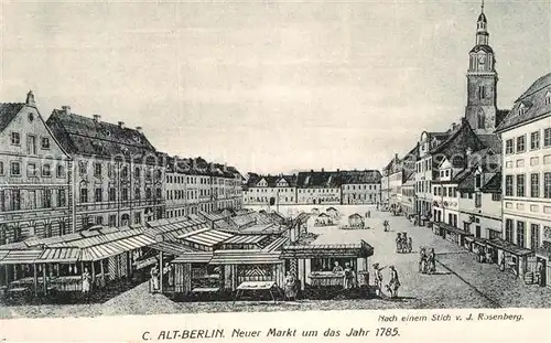 AK / Ansichtskarte Berlin Neuer Markt um 1785 Kat. Berlin
