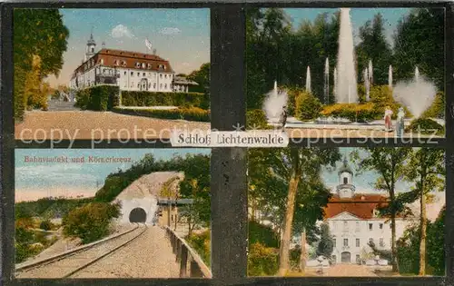 AK / Ansichtskarte Niederwiesa Schloss Lichtenwalde Bahnviadukt Brunnen Kat. Niederwiesa