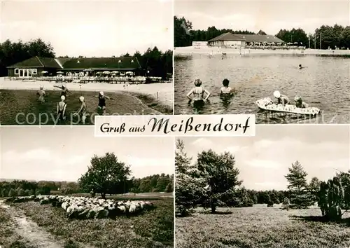 AK / Ansichtskarte Meissendorf Huettenseepark Badestrand Schafherde Naturschutzgebiet Kat. Winsen (Aller)