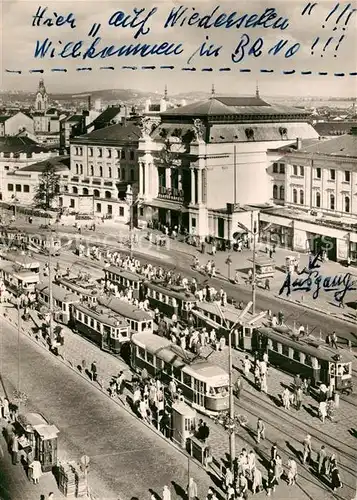 AK / Ansichtskarte Brno Bruenn Hlavni nadrazi Hauptbahnhof Strassenbahn Kat. Brno