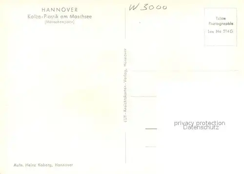 AK / Ansichtskarte Hannover Kolbe Plastik am Maschsee Menschenpaar Kat. Hannover