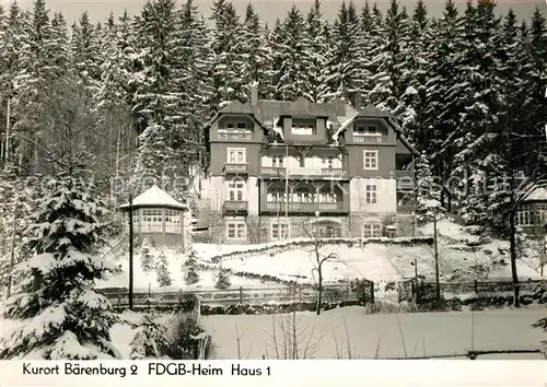 AK / Ansichtskarte Baerenburg Sachsen FDGB Heim Haus 1 im Winter Kat. Altenberg