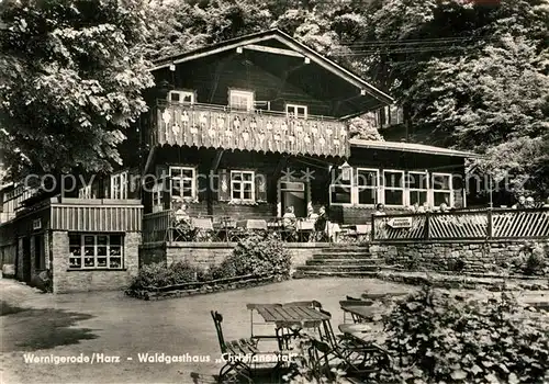 AK / Ansichtskarte Wernigerode Harz Waldgasthaus Christianental Terrasse Kat. Wernigerode