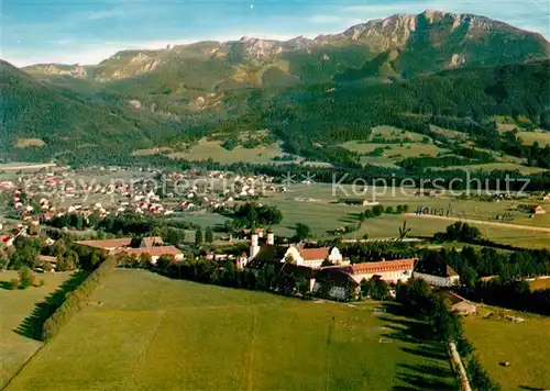 AK / Ansichtskarte Benediktbeuern Salesianerkloster Benediktenwand Bayerische Voralpen Fliegeraufnahme Kat. Benediktbeuern