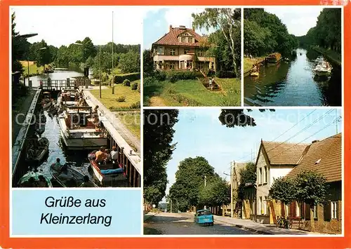 AK / Ansichtskarte Kleinzerlang Schleuse Wolfsbruch am Huettenkanal Cafe am Paelitzsee Ortsmotiv Kat. Rheinsberg