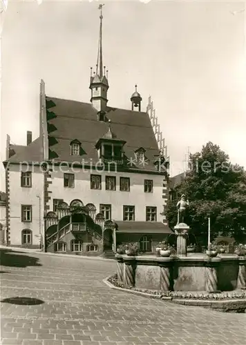 AK / Ansichtskarte Poessneck Rathaus mit Freitreppe Kat. Poessneck