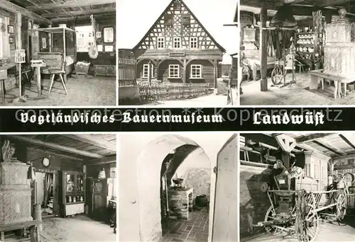 AK / Ansichtskarte Landwuest Vogtlaendisches Bauernmuseum Blockstube Russkueche Kammerwagen Kat. Markneukirchen