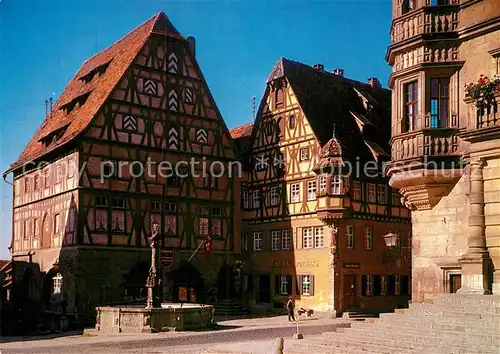 AK / Ansichtskarte Rothenburg Tauber Marktplatz St. Georgsbrunnen Marienapotheke Fachwerk Kat. Rothenburg ob der Tauber