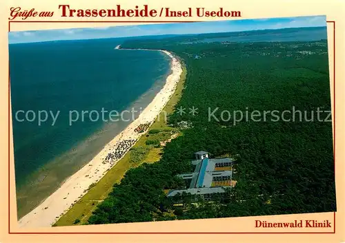 AK / Ansichtskarte Trassenheide Usedom Fliegeraufnahme Duenenwald Klinik Kat. Trassenheide