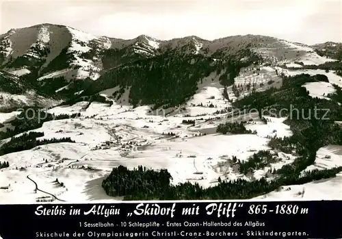 AK / Ansichtskarte Steibis Fliegeraufnahme Skidorf Alpenhof Hochgrat Kat. Oberstaufen