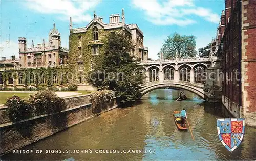 AK / Ansichtskarte Cambridge Cambridgeshire Bridge of Sighs St Johns College