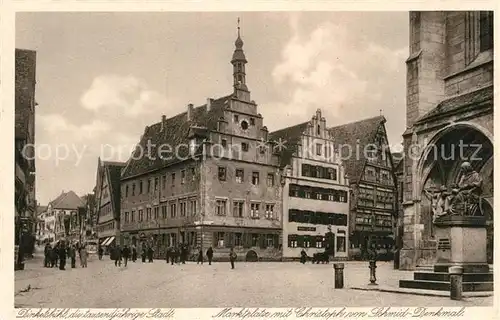 AK / Ansichtskarte Dinkelsbuehl Marktplatz Christoph von Schmid Denkmal  Kat. Dinkelsbuehl